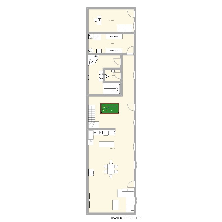RDC silly. Plan de 5 pièces et 129 m2