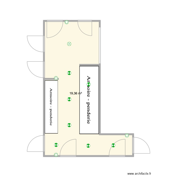 Couloir Chantier CORNU. Plan de 1 pièce et 19 m2