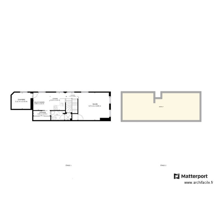 Plan Gauthey 1. Plan de 1 pièce et 41 m2