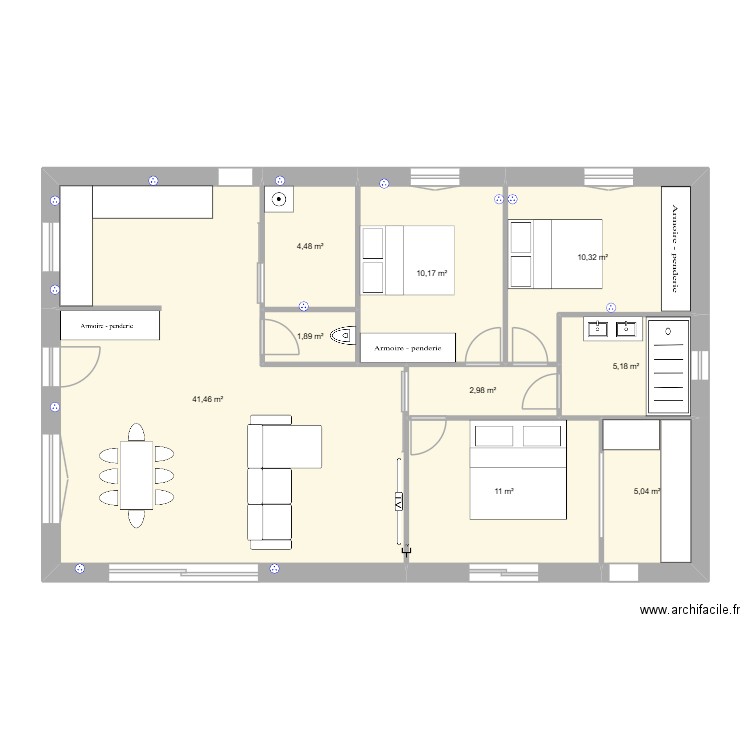 maison istres. Plan de 9 pièces et 93 m2