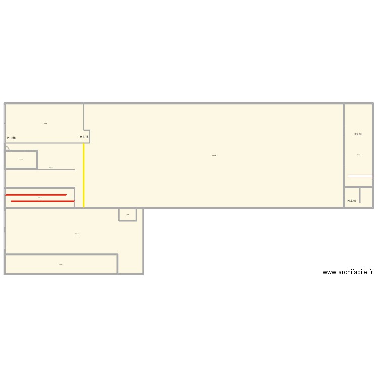 plan bat. Plan de 9 pièces et 2073 m2