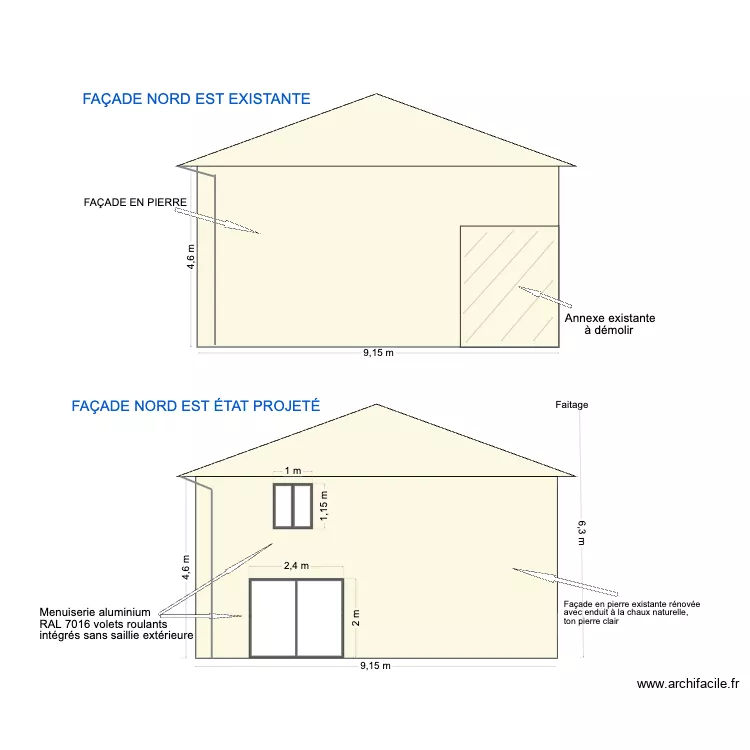 FACADE COTE. Plan de FACADE COTE. Plan de