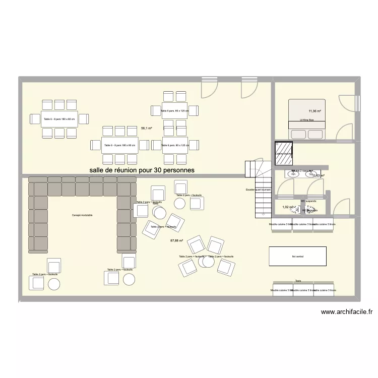 Grange. Plan de 5 Pièces et 168 m² Grange. Plan de 5 Pièces et 168 m²
