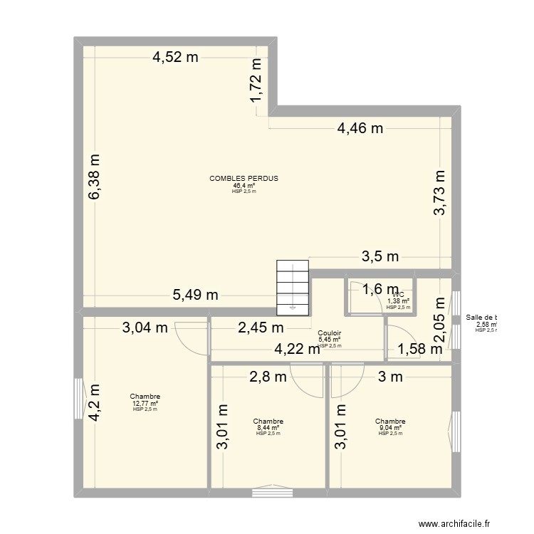 FABRE ETA. Plan de 7 pièces et 86 m2