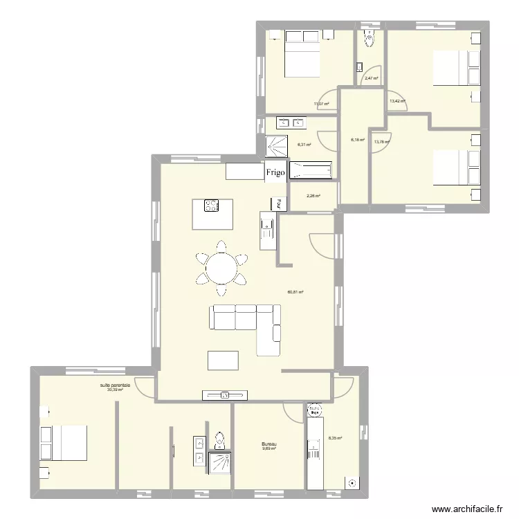 fbk. Plan de 11  et 165 m²