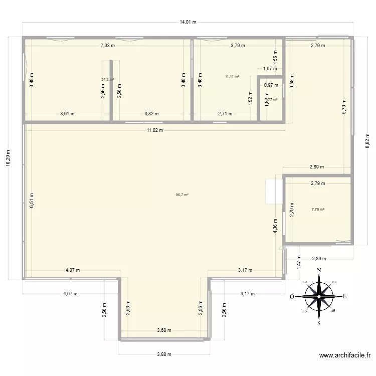 Chalet 2. Plan de 