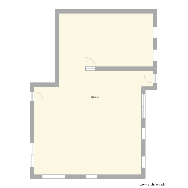 Garage 1. Plan de 1 pièce et 124 m2