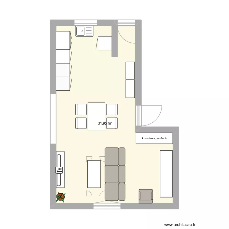 maison. Plan de 1  et 32 m²