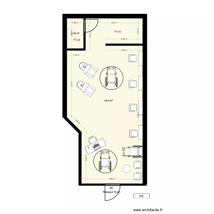 Relook. Plan de 2  et 45 m²