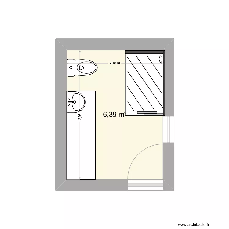 sdb chérie. Plan de 1 et 6 m² sdb chérie. Plan de 1 et 6 m²