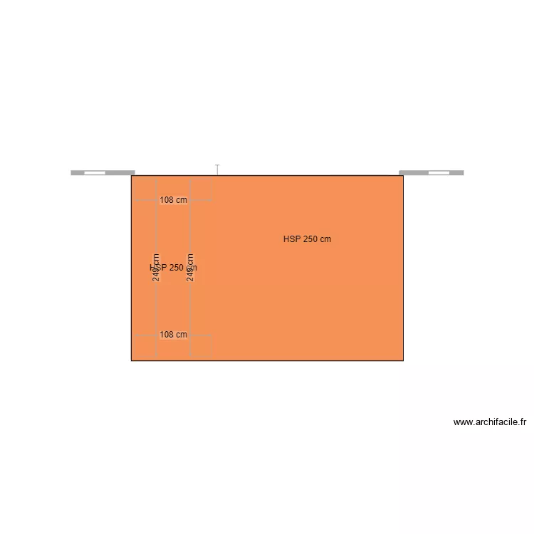 Caisse sable d'or. Plan de 