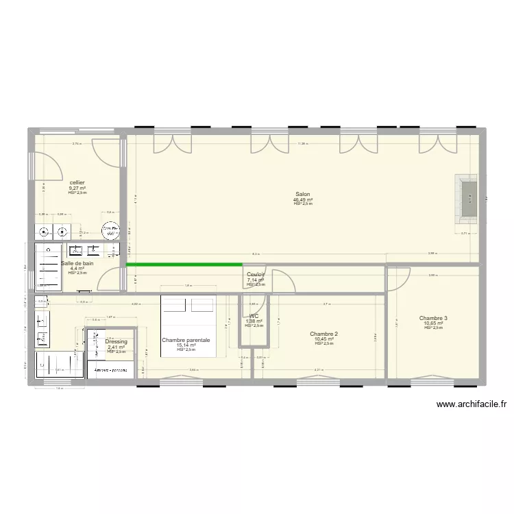VERRON DAVID. Plan de 9  et 107 m²