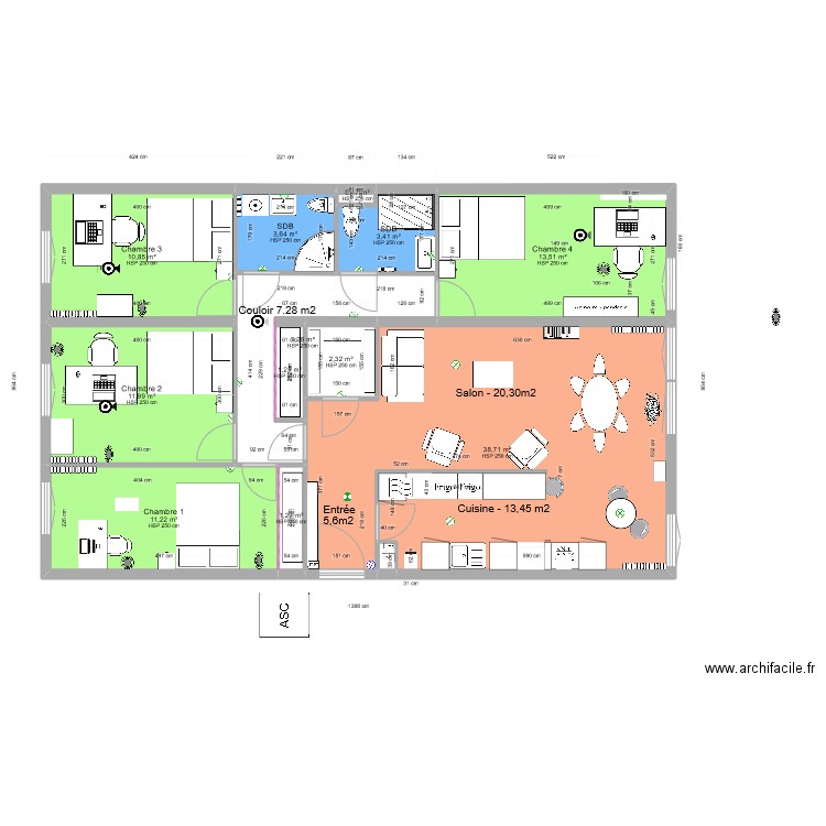 appart v7 avec meubles. Plan de 0 pièce et 0 m2