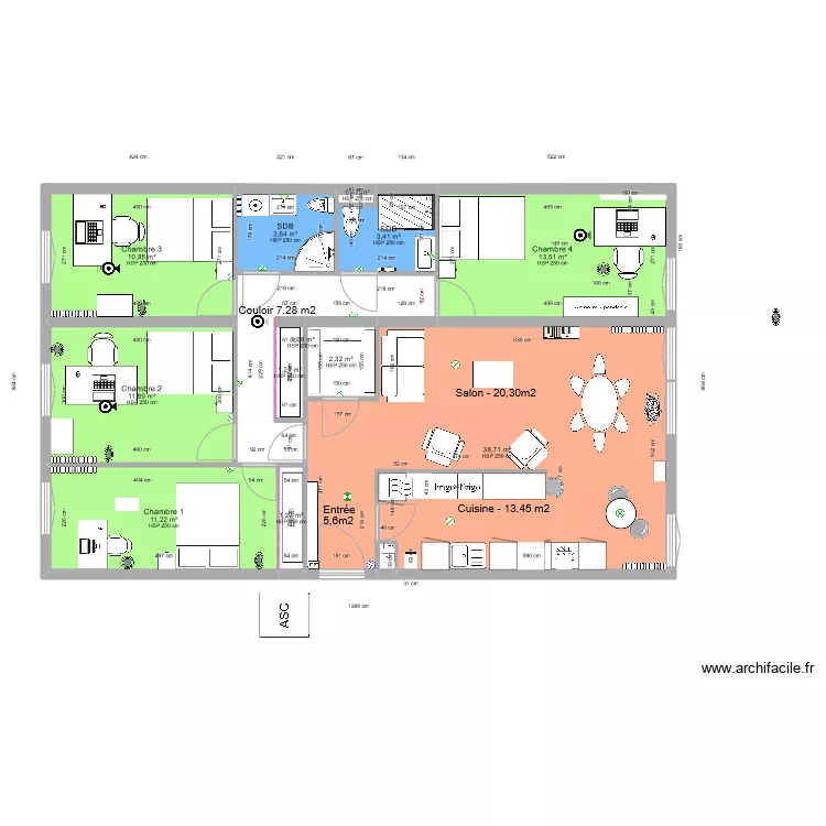 appart v7 avec meubles. Plan de appart v7 avec meubles. Plan de