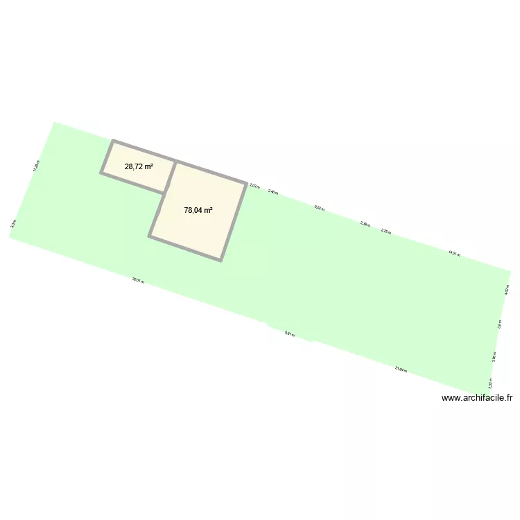 Extension maison Allonville. Plan de 2  et 107 m²