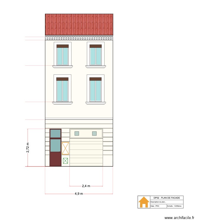 FACADE ALBERT TOURNIER. Plan de 0 pièce et 0 m2