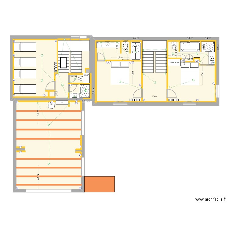 GERM 1ER DEC25. Plan de 14 pièces et 151 m2