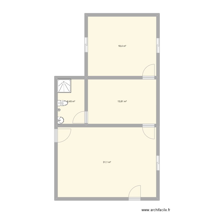 R+1 villa pamella. Plan de 4 pièces et 69 m2