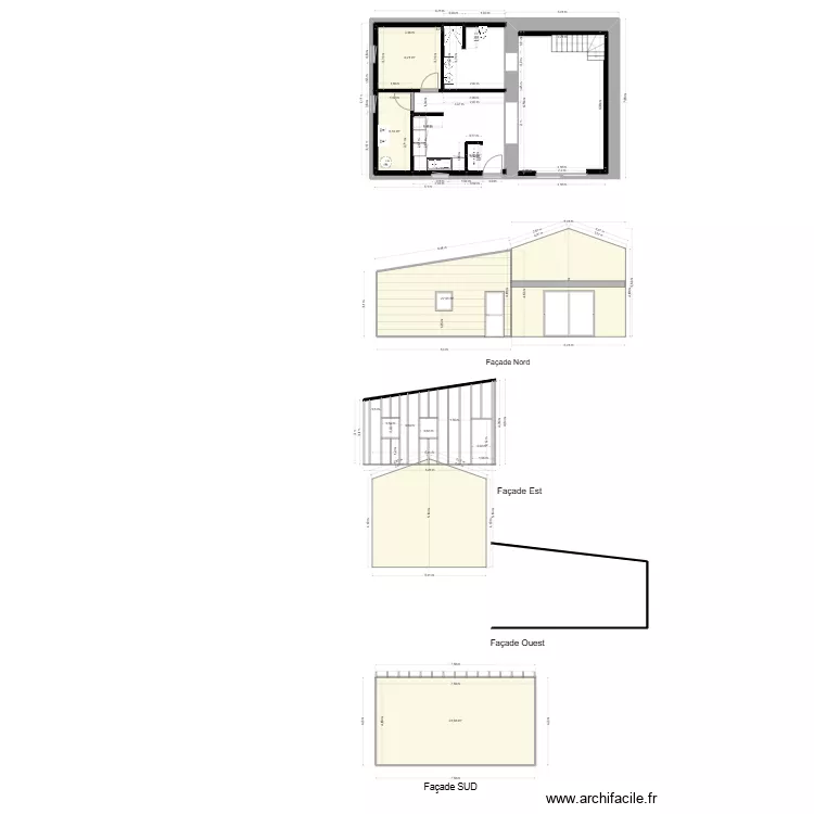 Plan fressines ossat pignon. Plan de 