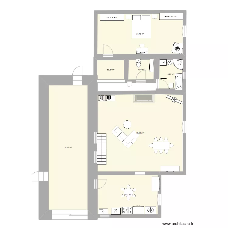 maison bas. Plan de 