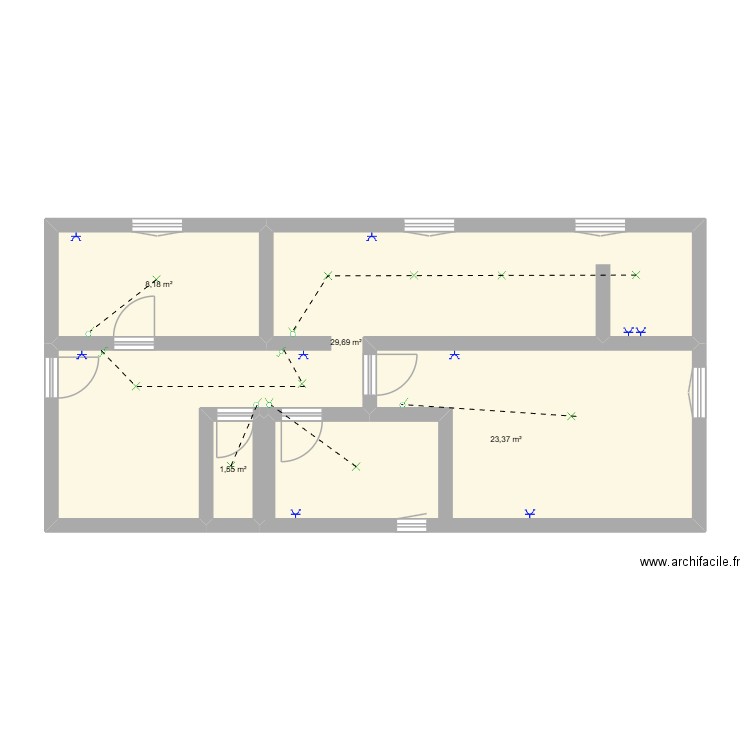 DEVOIR. Plan de 6 pièces et 63 m2