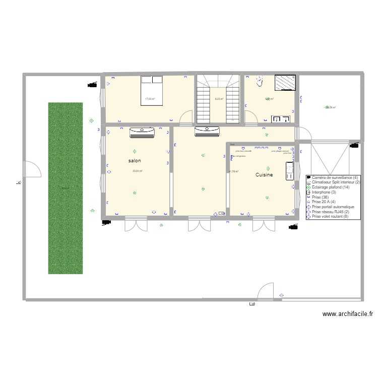 plan rez de chaussé plomberie . Plan de 0 pièce et 0 m2