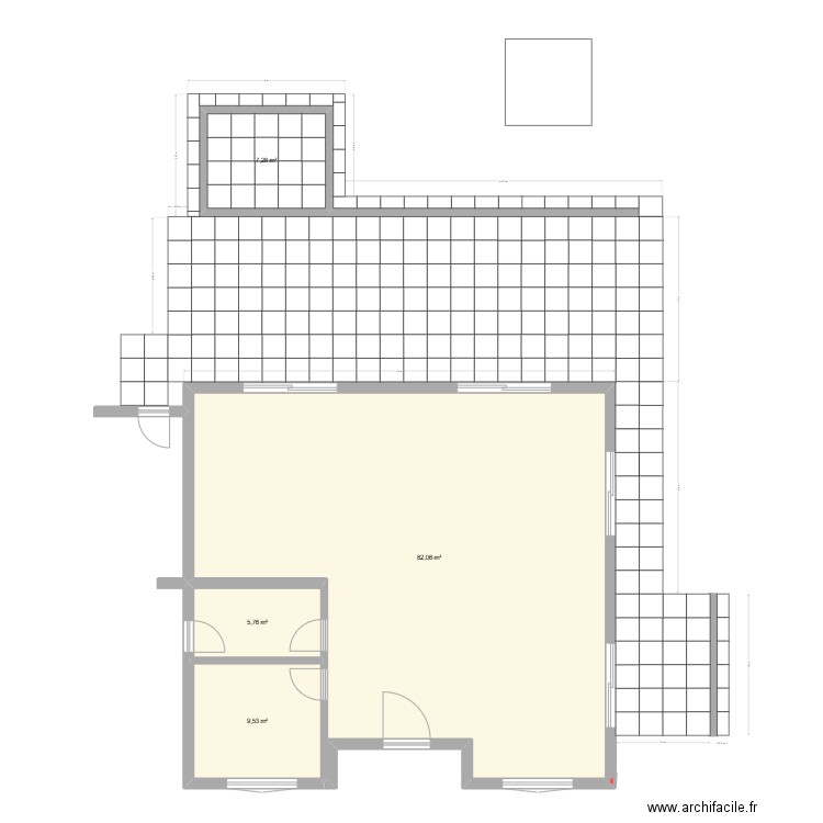 Terrasse Version14. Plan de 4 pièces et 105 m2