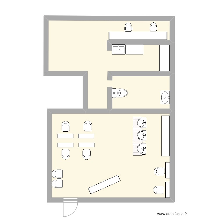 salon de coiffure. Plan de 0 pièce et 0 m2
