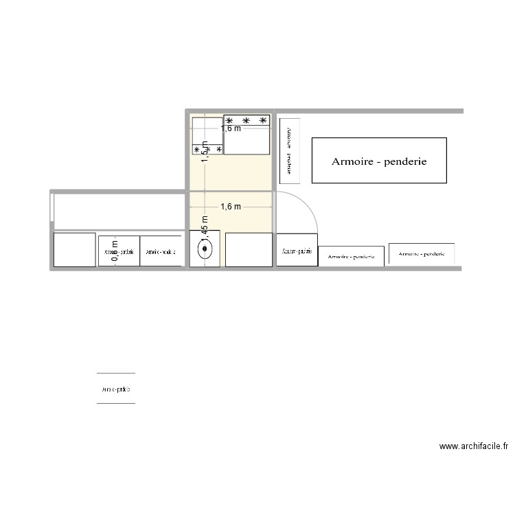 garage najanra. Plan de 2 pièces et 5 m2