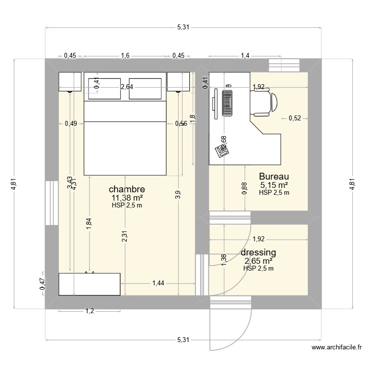 chambre. Plan de 0 pièce et 0 m2 chambre. Plan de 0 pièce et 0 m2