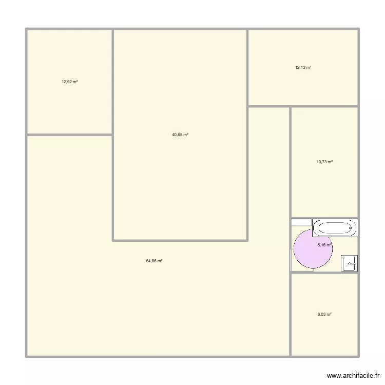 Cours 1 SDB. Plan de 7 pièces et 154 m²