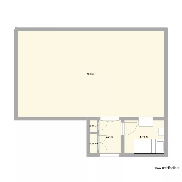 Transformation cuisine en chambre. Plan de 