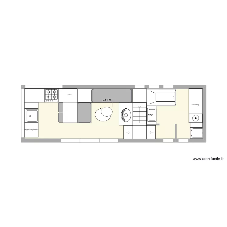Tiny house bis. Plan de 1 pièce et 17 m² Tiny house bis. Plan de 1 pièce et 17 m²