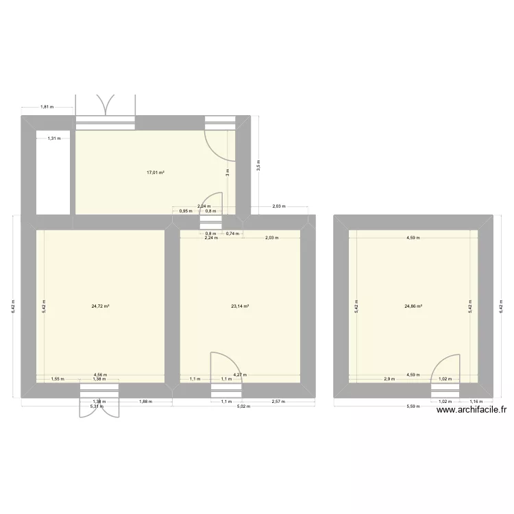 appart 2 avec entrepot. Plan de 4  et 90 m²