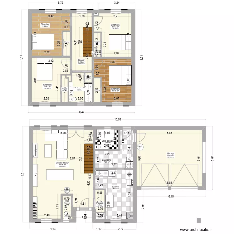 Future maison 3. Plan de 23  et 160 m²