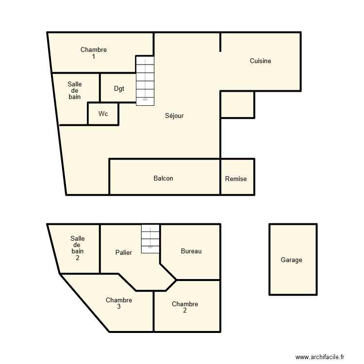 QUIMPER THEBAULT. Plan de 12 pièces et 50 m2