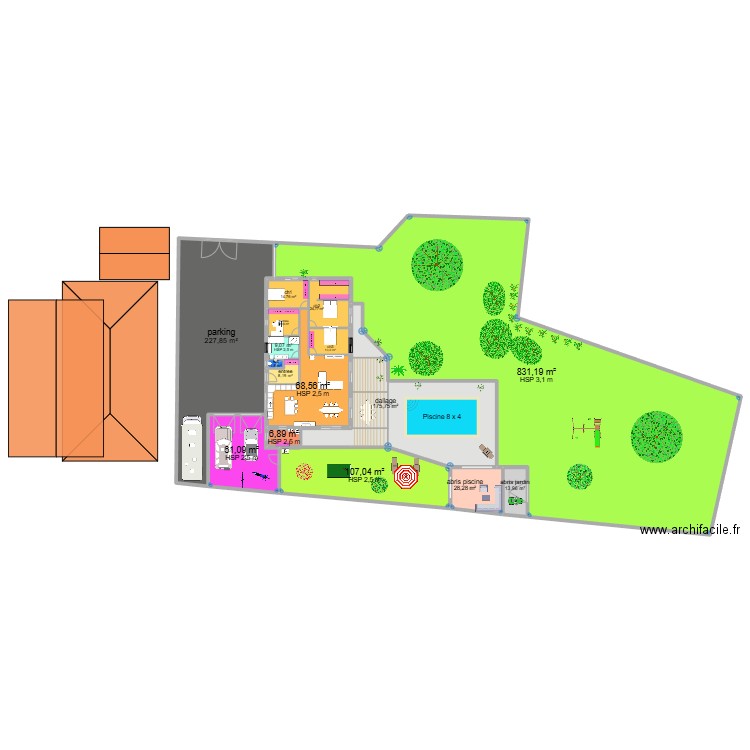 maison saint didier 3. Plan de 16 pièces et 1604 m2