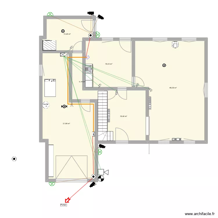 Niv 0 schéma electrique. Plan de 6 et 132 m² Niv 0 schéma electrique. Plan de 6 et 132 m²