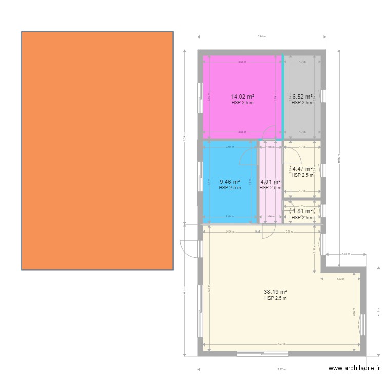 Chalet Chaumeil 2. Plan de 7 pièces et 78 m2