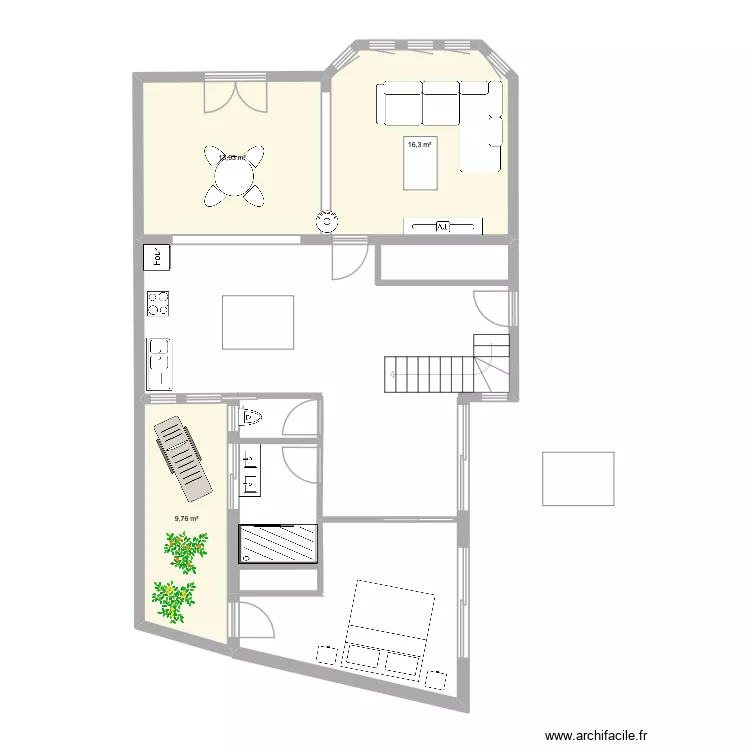 SGV V1. Plan de 3  et 40 m²
