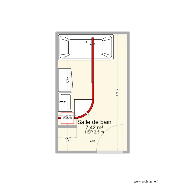 DRAME 65. Plan de 1 pièce et 7 m2