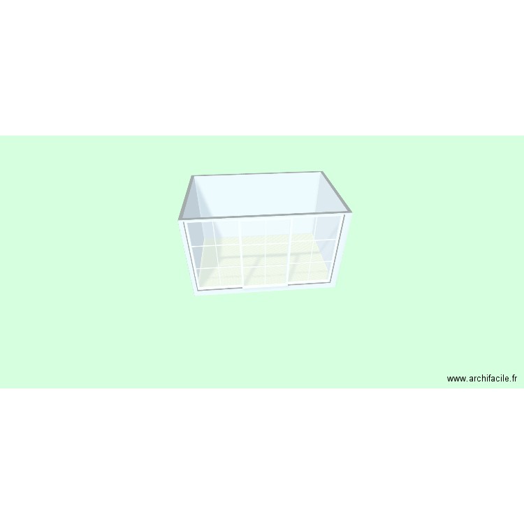 véranda + toit terrasse. Plan de 1 pièce et 12 m2