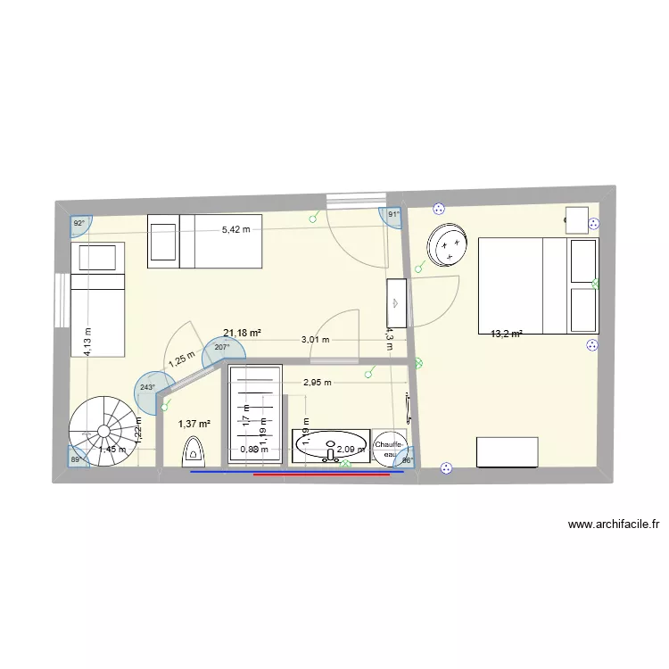 Chambre 1. Plan de Chambre 1. Plan de
