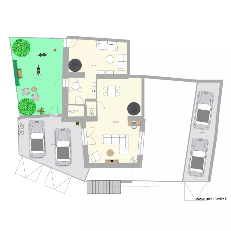MAISON LOCATIVE x3. Plan de 