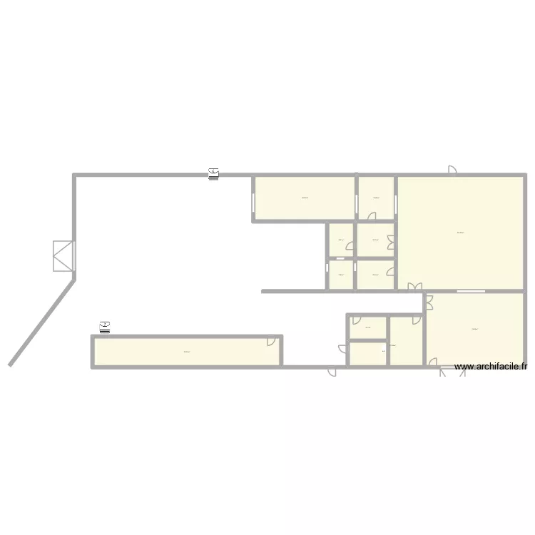 Ateliers. Plan de 11 pièces et 426 m²
