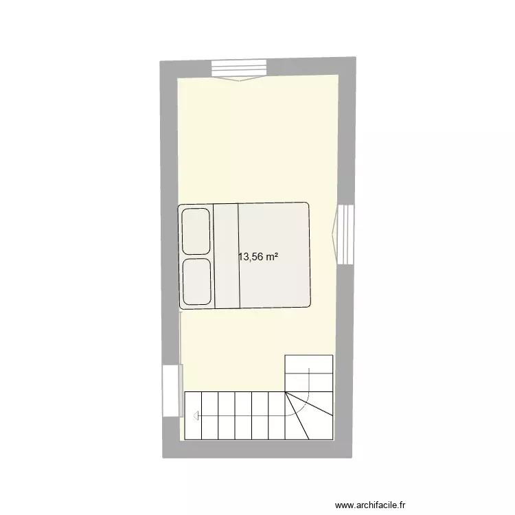 chambre nous. Plan de 1 Pièce et 14 m² chambre nous. Plan de 1 Pièce et 14 m²