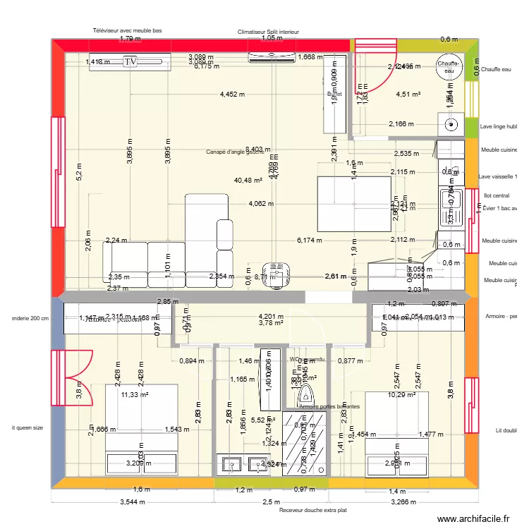 lubec seb. Plan de 7  et 77 m²