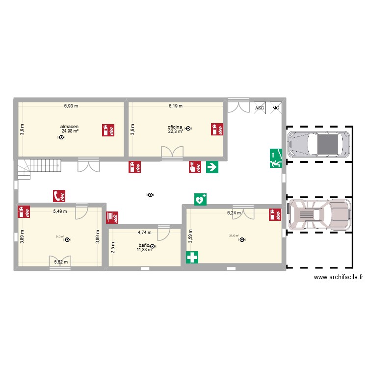 planta baja bien acabada. Plan de 5 pièces et 103 m2