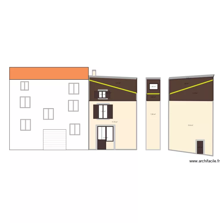 FACADE NOUVELLE VILLECHENEVE. Plan de 