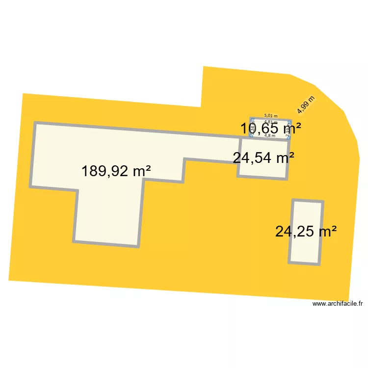 MYRICAS. Plan de 4  et 249 m²